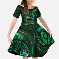 Personalised Polynesia Zodiac Taurus Family Matching Tank Maxi Dress and Hawaiian Shirt Galaxy Polynesian Pattern Chest Tattoo Style