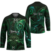 Personalised Polynesia Zodiac Taurus Hockey Jersey Galaxy Polynesian Pattern Chest Tattoo Style