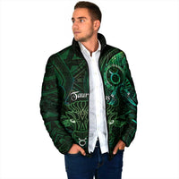 Personalised Polynesia Zodiac Taurus Padded Jacket Galaxy Polynesian Pattern Chest Tattoo Style