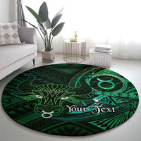 Personalised Polynesia Zodiac Taurus Round Carpet Galaxy Polynesian Pattern Chest Tattoo Style