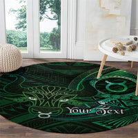 Personalised Polynesia Zodiac Taurus Round Carpet Galaxy Polynesian Pattern Chest Tattoo Style