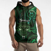 Personalised Polynesia Zodiac Taurus Sleeveless Hoodie Galaxy Polynesian Pattern Chest Tattoo Style