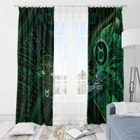 Personalised Polynesia Zodiac Taurus Window Curtain Galaxy Polynesian Pattern Chest Tattoo Style