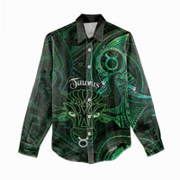 Personalised Polynesia Zodiac Taurus Women Casual Shirt Galaxy Polynesian Pattern Chest Tattoo Style