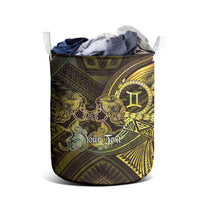 Personalised Polynesia Zodiac Gemini Laundry Basket Galaxy Polynesian Pattern Chest Tattoo Style
