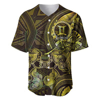 Personalised Polynesia Zodiac Gemini Baseball Jersey Galaxy Polynesian Pattern Chest Tattoo Style