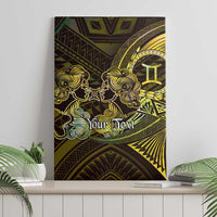 Personalised Polynesia Zodiac Gemini Canvas Wall Art Galaxy Polynesian Pattern Chest Tattoo Style