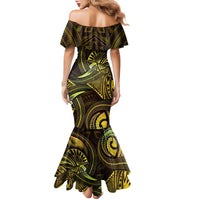 Personalised Polynesia Zodiac Gemini Family Matching Mermaid Dress and Hawaiian Shirt Galaxy Polynesian Pattern Chest Tattoo Style