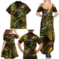 Personalised Polynesia Zodiac Gemini Family Matching Summer Maxi Dress and Hawaiian Shirt Galaxy Polynesian Pattern Chest Tattoo Style