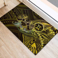 Personalised Polynesia Zodiac Gemini Rubber Doormat Galaxy Polynesian Pattern Chest Tattoo Style