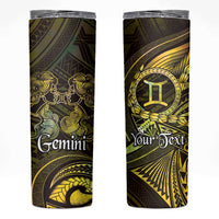 Personalised Polynesia Zodiac Gemini Skinny Tumbler Galaxy Polynesian Pattern Chest Tattoo Style
