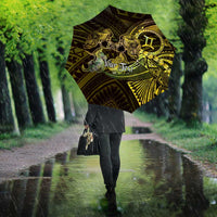 Personalised Polynesia Zodiac Gemini Umbrella Galaxy Polynesian Pattern Chest Tattoo Style