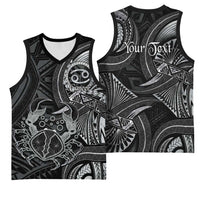 Personalised Polynesia Zodiac Cancer Basketball Jersey Galaxy Polynesian Pattern Chest Tattoo Style