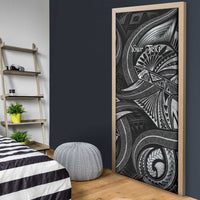 Personalised Polynesia Zodiac Cancer Door Cover Galaxy Polynesian Pattern Chest Tattoo Style
