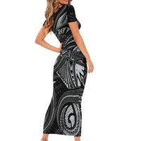 Personalised Polynesia Zodiac Cancer Family Matching Short Sleeve Bodycon Dress and Hawaiian Shirt Galaxy Polynesian Pattern Chest Tattoo Style LT14 - Polynesian Pride