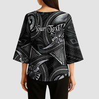 Personalised Polynesia Zodiac Cancer Kimono Sleeve Blouse Galaxy Polynesian Pattern Chest Tattoo Style