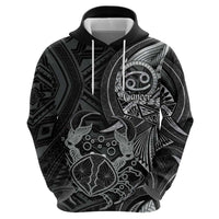 Personalised Polynesia Zodiac Cancer Zip Hoodie Galaxy Polynesian Pattern Chest Tattoo Style