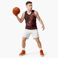 Personalised Polynesia Zodiac Scorpio Basketball Jersey Galaxy Polynesian Pattern Chest Tattoo Style