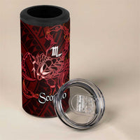 Personalised Polynesia Zodiac Scorpio 4 in 1 Can Cooler Tumbler Galaxy Polynesian Pattern Chest Tattoo Style