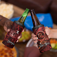 Personalised Polynesia Zodiac Scorpio 4 in 1 Can Cooler Tumbler Galaxy Polynesian Pattern Chest Tattoo Style