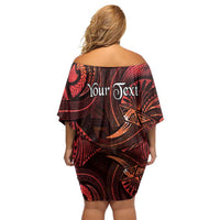 Personalised Polynesia Zodiac Scorpio Family Matching Off Shoulder Short Dress and Hawaiian Shirt Galaxy Polynesian Pattern Chest Tattoo Style