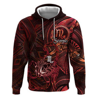 Personalised Polynesia Zodiac Scorpio Hoodie Galaxy Polynesian Pattern Chest Tattoo Style