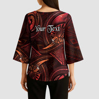 Personalised Polynesia Zodiac Scorpio Kimono Sleeve Blouse Galaxy Polynesian Pattern Chest Tattoo Style