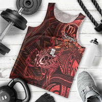 Personalised Polynesia Zodiac Scorpio Men Tank Top Galaxy Polynesian Pattern Chest Tattoo Style