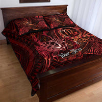 Personalised Polynesia Zodiac Scorpio Quilt Bed Set Galaxy Polynesian Pattern Chest Tattoo Style