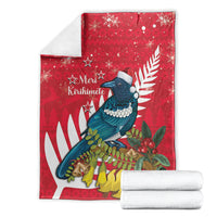 New Zealand Christmas In July Blanket Tui Bird With Kowhai Meri Kirihimete