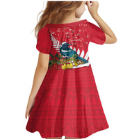 New Zealand Christmas In July Family Matching Mermaid Dress and Hawaiian Shirt Tui Bird With Kowhai Meri Kirihimete LT14 - Polynesian Pride