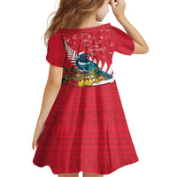 New Zealand Christmas In July Family Matching Tank Maxi Dress and Hawaiian Shirt Tui Bird With Kowhai Meri Kirihimete