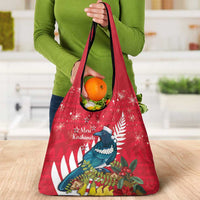 New Zealand Christmas In July Grocery Bag Tui Bird With Kowhai Meri Kirihimete LT14 - Polynesian Pride