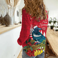 New Zealand Christmas In July Women Casual Shirt Tui Bird With Kowhai Meri Kirihimete LT14 - Polynesian Pride