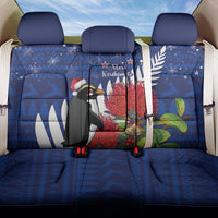 New Zealand Christmas In July Back Car Seat Cover Fiordland Penguin With Pohutukawa Flower LT14 One Size Blue - Polynesian Pride