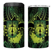 Kia Orana Kuki Airani 4 in 1 Can Cooler Tumbler Cook Islands Tangaroa God Tatau Green LT14 One Size: 16 oz Green - Polynesian Pride