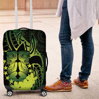 Kia Orana Kuki Airani Luggage Cover Cook Islands Tangaroa God Tatau Green
