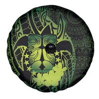 Kia Orana Kuki Airani Spare Tire Cover Cook Islands Tangaroa God Tatau Green