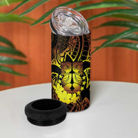 Kia Orana Kuki Airani 4 in 1 Can Cooler Tumbler Cook Islands Tangaroa God Tatau Gold LT14 - Polynesian Pride