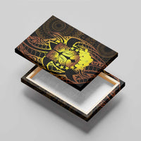 Kia Orana Kuki Airani Canvas Wall Art Cook Islands Tangaroa God Tatau Gold