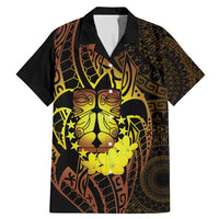 Kia Orana Kuki Airani Family Matching Mermaid Dress and Hawaiian Shirt Cook Islands Tangaroa God Tatau Gold LT14 Dad's Shirt - Short Sleeve Gold - Polynesian Pride