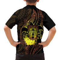 Kia Orana Kuki Airani Family Matching Puletasi and Hawaiian Shirt Cook Islands Tangaroa God Tatau Gold LT14 - Polynesian Pride