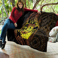 Kia Orana Kuki Airani Quilt Cook Islands Tangaroa God Tatau Gold