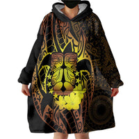 Kia Orana Kuki Airani Wearable Blanket Hoodie Cook Islands Tangaroa God Tatau Gold LT14 - Polynesian Pride