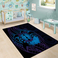 Kia Orana Kuki Airani Area Rug Cook Islands Tangaroa God Tatau Purple