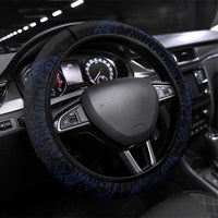Kia Orana Kuki Airani Steering Wheel Cover Cook Islands Tangaroa God Tatau Purple