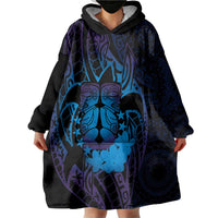 Kia Orana Kuki Airani Wearable Blanket Hoodie Cook Islands Tangaroa God Tatau Purple LT14 - Polynesian Pride