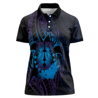 Kia Orana Kuki Airani Women Polo Shirt Cook Islands Tangaroa God Tatau Purple