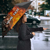 Personalised Aotearoa Darts Umbrella Maori Koru Flaming Dartboard - Polynesian Pride