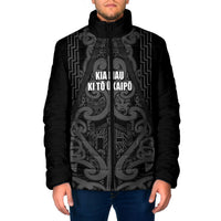 Maori Language Week Personalised Padded Jacket Kia Mau Ki To Ukaipo Grey Color LT14 Men Grey - Polynesian Pride